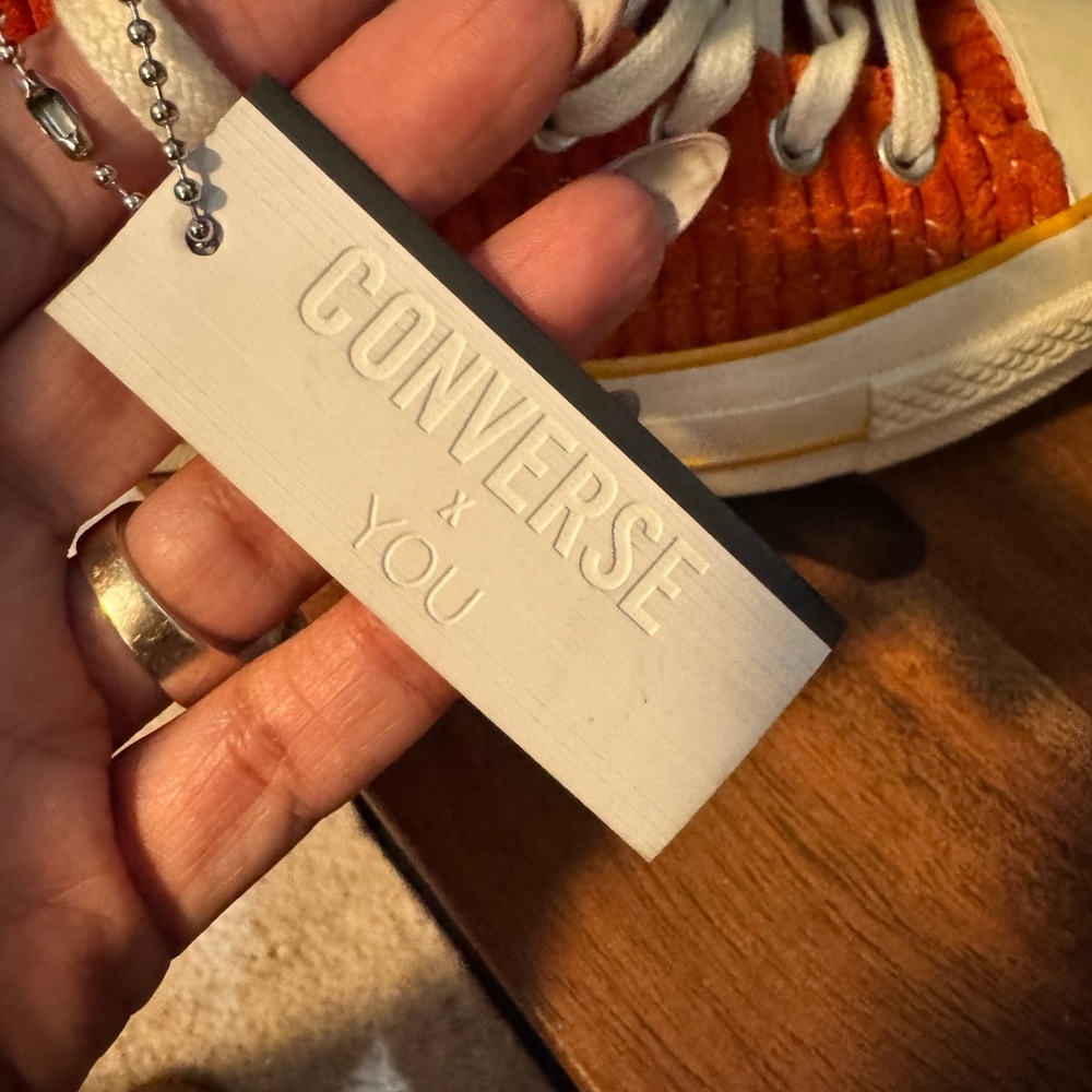 Converse All Star Chuck Corduroy Orange High Tops unisex - women size 8.5 - Picture 8 of 11